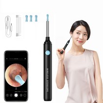PYHO 스마트폰 내시경 귀이개 WIFI연결 귀내시경 500W고화질 스마트 가시 카메라 귀이개, 블랙, 1개