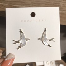 KORELAN 개성 디자인 만화 제비 귀이s925 은침 국조 백합 조개 껍질 귀이 패션 귀이