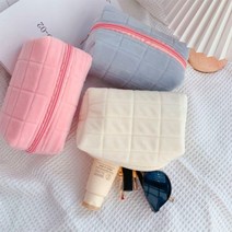 극세사털 다용도 메이크업 파우치 화장품 사각 극세사털파우치 사각파우치 화장품파우치, 핑크