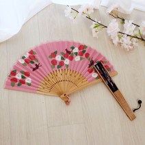 박씨상방 국내산 선물용 고급실크부채 전통 접이식부채 모음, 23-1_초충도39형-맨드라미(부채집+매듭), 상세설명 참조