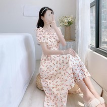2022 차 브레이크 한국 잔꽃 원피스 여름 신선한 도라지 첫 사랑의 요정 원피스 소금 달콤한 빠른배송