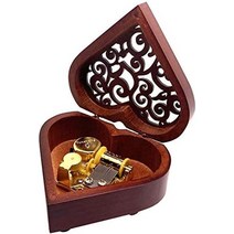 일본 오르골 크리스마스 뮤직박스 기억에 남는 선물 장식 자장가심장 모양의 빈티지 조각, 놀라운 그레이스