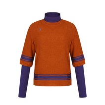 [팬텀] 골프웨어 KQF 221B3TH063_BR 브라운 여성 레이어드 배색 하이넥 긴팔