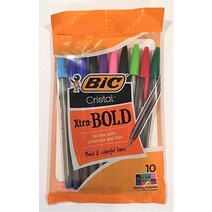 빅 Bic Cristal Xtra-Bold 볼펜 10개 팩 다양한 잉크