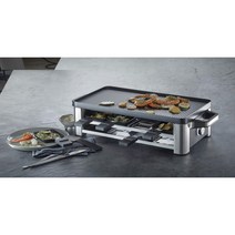 팬과 슬라이더가 있는 WMF 로노 라클렛 그릴 8인용 1500W 무광 스테인리스 스틸, 기본