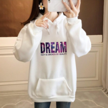 스타일아유 여성 기모 후드 DREAM 레터링 오버핏 긴팔티 티셔츠 루즈핏 맨투맨 후드티 11컬러 [노마진]