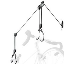 Delta Cycle 차고 자전거 후크 풀리 시스템용 보관 호이스트 - 22.7kg(50파운드) 용량의 자동 잠금 천장 랙 카약 스트랩 최대 3.7m(12피트) 행거, With Straps, With Straps