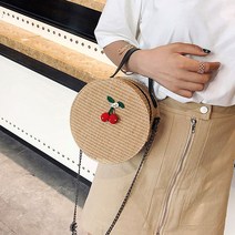 앵두 라탄 크로스백 코바늘 가방 라피아백 베이지 아이보리
