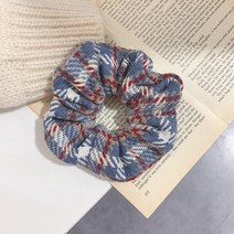 아이유 곱창밴드 고급 타탄 체크 머리끈 밴드 연예인