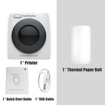 스티커사진기계PAPERANG P2 포켓 프린터 300 인치 당 점 BT 무선 휴대용 열전 사 사진 영수증 메모 라벨 스, 01 WHITE