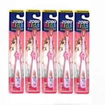 J-MALL [혼합치아 케어] 2080키즈 프린세스 미미칫솔 3스텝 어린이 공주치솔 웨이브 항균모, 5개