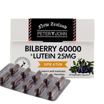 사은품+피터앤존 뉴질랜드 빌베리 60000mg+루테인 25mg 60캡슐, 빌베리 루테인 60캡슐 4개, 4개