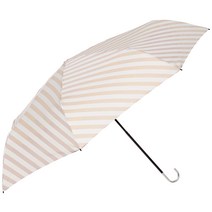 [문밧트] estaa(에스타) 대각선 줄무늬 접이식 우산 우산 내풍우산 심플 멋 귀여운 여성 [창우 겸용·UV컷·내풍·대치수] 베이지 31-230-10100-62 베이지 친골 길이:58cm