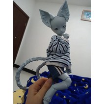 체스판 HeHeBJD 1/6 드림 고양이 판타지 수지 bjd 무료 눈 생일 선물, 06 Gray_01 Face make up