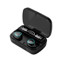 JJMMK M10 TWS 무선 헤드폰 블루투스 음악 이어폰 IPX7 방수 스포츠 이어 버드 HIFI 스테레오 헤드셋은 모든 스마트 폰에서 작동합니다., Black