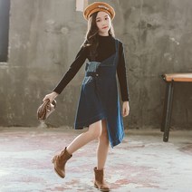 성은홀릭 주니어 여아 투컬러 유니크 데님 투피스 치마세트