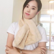 아크 방한 털 니팅크로스 퍼목도리 털목도리