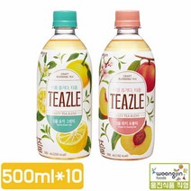 웅진식품 [웅진식품] 티즐 블렌딩티 500ml x 10페트 (피치우롱티/유자그린티 중 택1), 유자그린티