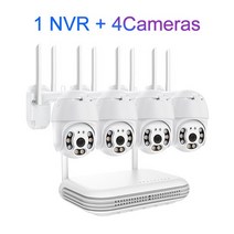 쇼뱅 야간 감시장비Techage-8CH 3MP PT 무선 보안 키트 방수 인간 감지 CCTV 비디오 기록 Wifi 보안 카메, 02 8CH and 4 Cameras_03 2T, 1개