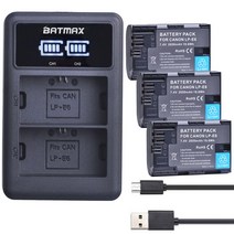 액션캠 2X 2650mAh LP E6 LPE6 LP-E6 E6N 배터리 + LED 듀얼 충전기 캐논 EOS 5DS R 5D Mark II 5D Mark I, CHINA_3 Battery 1 Charger