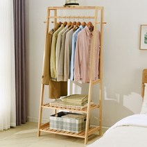 원목 옷걸이 조립식 스탠드 고정식 우드 수납 행거, 8. 더블 우드 70 cm