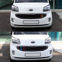 [JS AUTOMOTIVE] 2011~2012 레이 라디에이터 그릴 삼색 포인트 스티커 커버 인테리어 튜닝 몰딩 자동차 용품, 프랑스(조수석), 1개