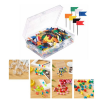 키밍 예쁜 압정 모음 100pcs 푸시 핀 지도 표시 문서, 컬러 플라워