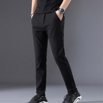 남성 일자핏 댄디한 은은한체크 면바지 아이비룩 10대