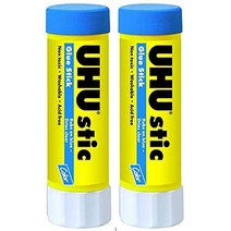 UHU Colored Glue Stick 1.41oz Blue rubs on Blue Dries Clear Washable Solvent Free Screw on Cap, 1
