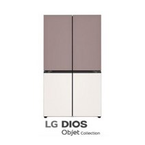 [LG전자] 디오스 오브제컬렉션 글라스 6도어 냉장고 (M873GKB252S), 클레이핑크+베이지