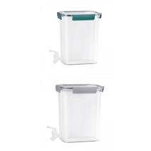 수도꼭지가있는 2Pcs 음료 디스펜서 물 차가운 음료 양동이 4.5L, 20x14x20.5cm, PETG, 설명된 대로 + 설명된 대로