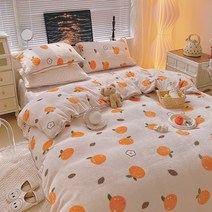 이불커버 작은 우물 하우스 한식 보온 밀크 융털 4종 기숙사 플란넬 쓰리 피스이다 침구류 2895481921