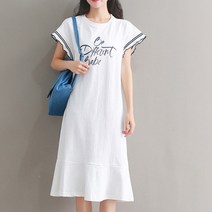 루디아 [당일출고]꼬불이 반소매 면 원피스