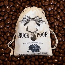 Chocolate Buck (Deer) Poop (Milk Chocolate Covered Raisins) in Vintage Cotton Poop Bag (Buck Elk R, 1