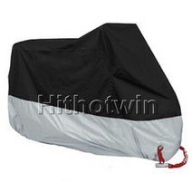 190T 블랙 오토바이 커버 M L XL XXL XXXL XXXXL 야외 UV 프로텍터 방수 비 방진 커버 잠금 구멍이 있는 도난 방지, 4XL for 2300-2600mm_Silver