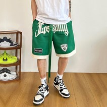 미국 농구 반바지 남자 레터링 스트링 무릎 위 5부 바지 속건 러닝 트레이닝 바지