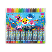 종이나라 핑크퐁 상어가족 나라싸인펜 16색, 혼합 색상, 18개