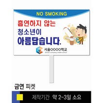 스쿨컴퍼니(도매가격 인쇄쇼핑몰) #50 금연 피켓 [피켓 포맥스피켓 손잡이피켓 학교피켓 예방교육 캠페인 홍보 피켓제작], 1. 손잡이 중형 50x30cm(인기)