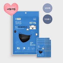 타스 KF94 마스크 새부리형 소형 블랙 100매입, 5매입 x 20EA