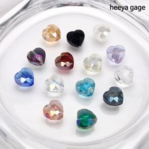 하트 론델 비즈 10mm, 4.블랙(5개)