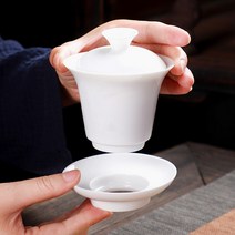 도자기 백자 개완 뚜껑 찻잔 받침 다구 다기 세트 받침대 찻 차 티 잔 컵 차잔 티잔 120ml 손잡이없는 순백, 상세페이지 참조, 쿠팡 본상품선택