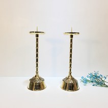 브론즈아트공방 청동 황동 전통 매디 촛대 제수 차례 제사용품 조상 제사상 납골당 불교용품 공예품 캔들 천주교촛대, 유광