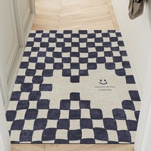 폴라도레 DIY 현관 코일매트 북유럽 발판 베란다 아파트 발코니 바닥매트, 2.80x120센치, 07.스마일체크_블루
