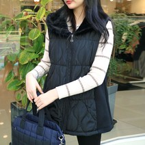 메리앤유 빅사이즈 윙카라디테일 롱조끼