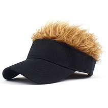 골프모자등산모자Golf Baseball Cap with Fake Hair Sun Visor Fun Toupee Hats Mens Womens Spiked Wig, 03 DCE