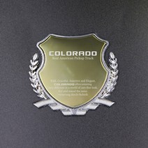 [간지] 콜로라도 B필러 휀다 로고 트렁크 DIY 포인트 튜닝 엠블럼 익스테리어 몰딩 장식, 골드(1P)