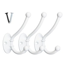 벽옷걸이 벽면 후크 사슴뿔 옷걸이 세트 피스고정형, 화이트(3개입)