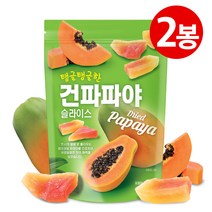 건파파야슬라이스180gX2봉/건과일 말린과일 영양간식 원물간식, 2개