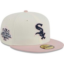 [미국정품] 907018 스냅백 캡모자 MLB [시카고 화이트삭스] 뉴에라 Chrome Rogue 59FIFTY Fitted Hat - Cream/Pink