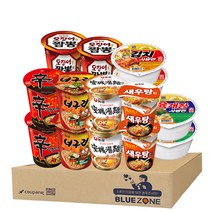 블루존 농심 소컵라면 7종 14개 세트(신라면2+육개장사발면2+김치사발면2+새우탕2+너구리2+오징어짬뽕2+안성탕면2) 세트, 1세트
